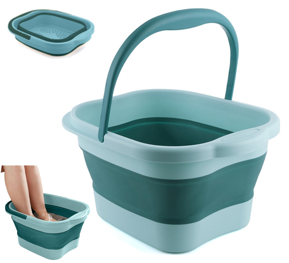 DoroSun collapsible foot bath folded for compact storage after use
