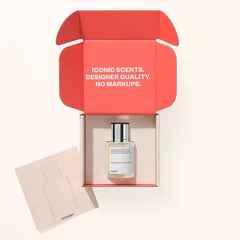 Dossier Powdery Coconut on a shelf display communicates long-lasting fragrance at accessible price.