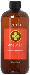 doTERRA On Guard foaming hand wash in use for fresh hands and comfortable cleanse.