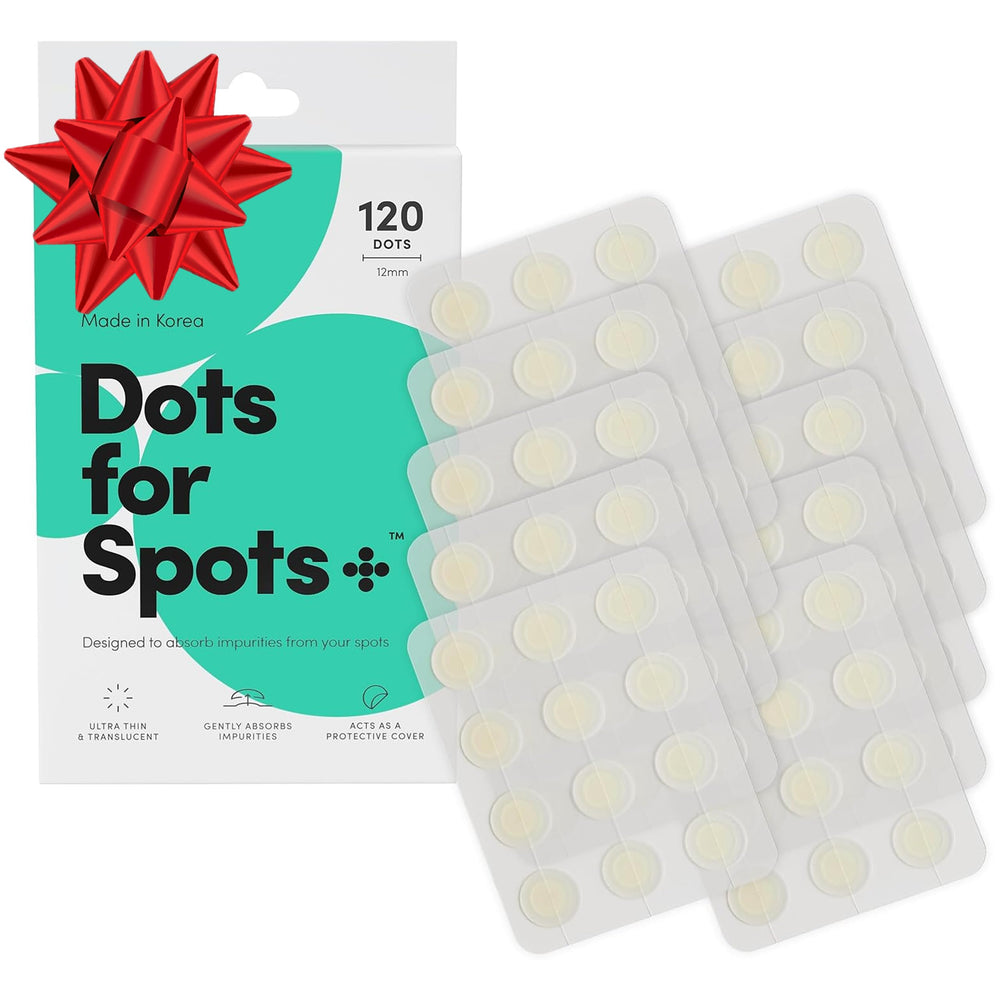 Dots for Spots patch on face blends invisibly for discreet blemish protection.
