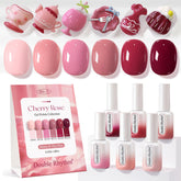 Double Rhythm packaging shows six HEMA-free gel polishes for at-home manicure options.