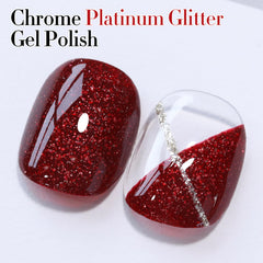 Double Rhythm burgundy glitter swatch reveals holographic sparkle for statement nails