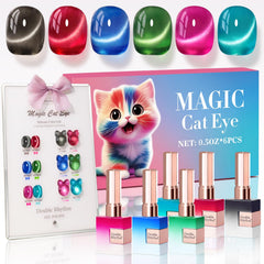 Double Rhythm cat eye gel polish bottle closeup in black for glossy shine