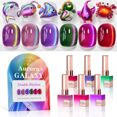 Double Rhythm Cat Eye Gel Polish Set bottle shot for versatile at-home manicures