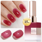 Double Rhythm Dark Rose Red A1514 bottle shows rich color for long-lasting gel manicure.