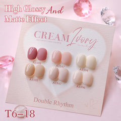Double Rhythm gel polish bottle closeup 15ml highlights pigment-rich coverage.