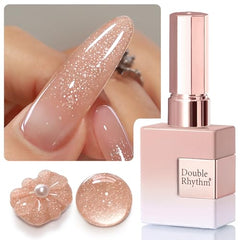 Double Rhythm glitter gel polish shimmer swirls highlight vibrant nail art.