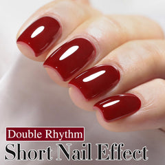 Double Rhythm jelly gel polish milky swatch demonstrates subtle, buildable layers.