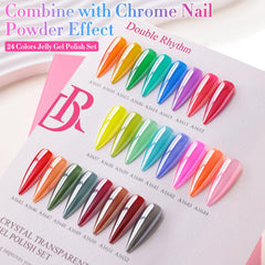 Double Rhythm collection packaging highlights uniform bottles for easy DIY nails.