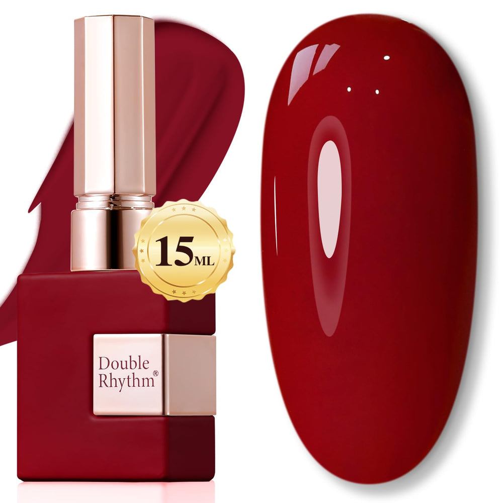 Double Rhythm translucent gel polish 15ml bottle showing milky natural finish for nails.