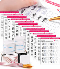 DouborQ nail art book practice pages showing step-by-step designs