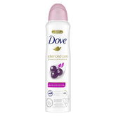Dove Advanced Care dry spray bottle with acai berry and lotus notes for fresh all-day confidence.