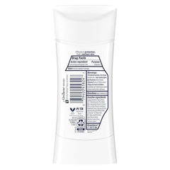 Dove deodorant stick close-up application showing smooth glide and care