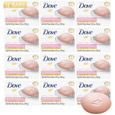 Dove Beauty Bar Pink pack of 12 showing moisturized cleansing for daily skin care.