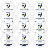 Dove Body Love Rich Nourishment Cream jar close-up highlights intense hydration.