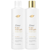 Dove Bond Strength Shampoo bottle front promises ultra-strength care for damaged hair