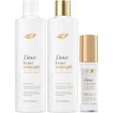 Dove Bond Strength Shampoo bottle highlighting strength-boosting formula for healthier hair