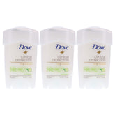 Dove Clinical Protection Cool Essentials pack shot shows three-pack for long-lasting protection.