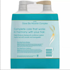 Dove Daily Moisture conditioner pump bottle delivering smooth, manageable hair daily.