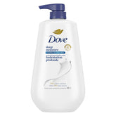 Dove Deep Moisture body wash pump lather demonstrates creamy cleansing for soft skin.