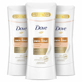 Dove Even Tone Apple Blossom packaging displaying a 3-stick pack for tone restoration.