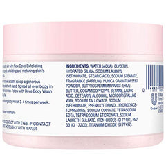 Dove Exfoliating Body Polish scoop showing creamy texture ready to apply