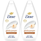 Dove Gentle Pamper Body Wash 2-pack front view for daily cleansing.