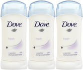 Dove Invisible Solid Deodorant Fresh 2.6 oz stick offers long-lasting protection.