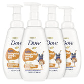 Dove Kids Care Foaming Body Wash Coconut Cookie pump bottle offers gentle cleansing for kids.