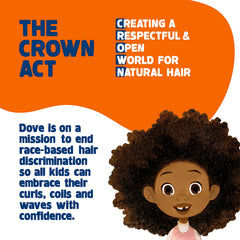 Dove Kids Hair Love detangler spray bottle provides tear-free detangling during bath.