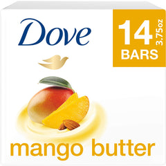 Dove Mango Butter Beauty Bar soft-skin image suggests daily hydration after shower.
