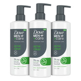 Dove Men+Care Acne Clear bottle close-up highlighting acne-fighting formula