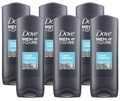 Dove Men Care Clean Comfort bottle pour for a refreshing face and body cleanse
