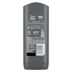 Dove Men+Care exfoliating deep clean lather shows rich foam for cleansing.
