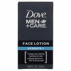 Dove Men+Care Hydrate Plus face lotion bottle 2-pack for everyday moisturization
