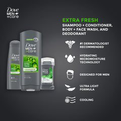 Dove Men+Care invisible solid deodorant stick delivers dry feel and long-lasting protection.