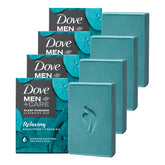Dove Men+Care plant-based eucalyptus bar in full view for refreshing skin