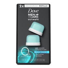 Dove Men+Care Ultimate Clean Touch deodorant refill kit for aluminum-free protection and easy refilling