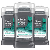 DOVE MEN+CARE Wild Eucalyptus pack shot showing aluminum-free protection and fresh scent