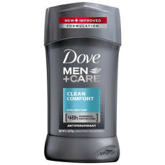 Dove Men+Care antiperspirant-stick Clean Comfort pack5 provides long-lasting sweat protection with skin-friendly moisturizers.