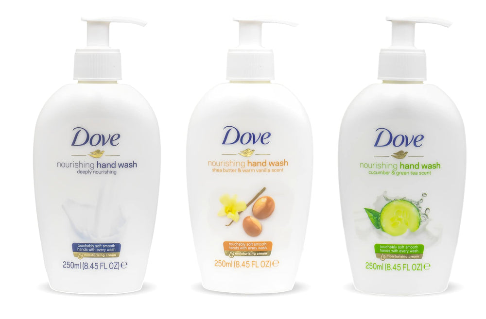 Dove Nourishing Hand Wash deeply nourishing bottle provides soft, smooth hands after every wash.