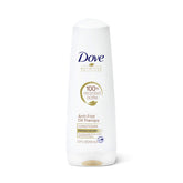 Dove Nutritive Solutions anti-frizz oil-therapy bottle showcases weightless moisture for smooth, manageable hair.