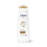 Dove Nutritive Solutions Anti-Frizz Shampoo bottle front shows frizz-control and nourishment