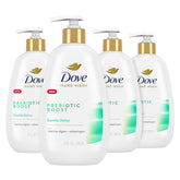 Dove Prebiotic Boost Hand Wash pump bottle promotes lasting softness after use