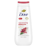 Dove Rejuvenating Body Wash bottle pour creates rich lather for nourished skin