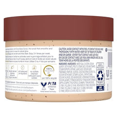 Dove Scrub Brown Sugar & Coconut Butter texture close-up shows tiny exfoliating particles.