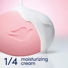 Dove Soap Bars Face Body Hand usage demonstrates 3-in-1 convenience for routine cleansing