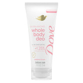 Dove Whole Body Deodorant Cream Raspberry Rose tube for all-day freshness.
