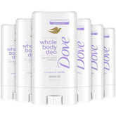 Dove whole body deodorant travel-pack front showing compact anti-chafe protection on the go