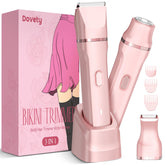Dovety bikini trimmer with three interchangeable heads for precise grooming